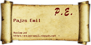 Pajzs Emil névjegykártya
